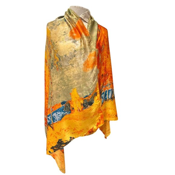 Large Scarf/Wrap With Autumn Landscape Print - Picture 3 of 5